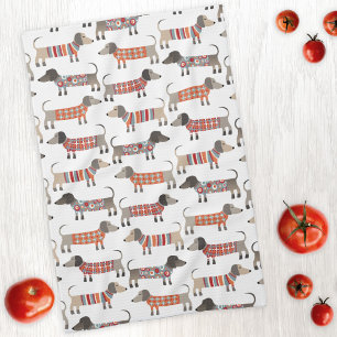 Dachshund Sausage Dog Tea Towel