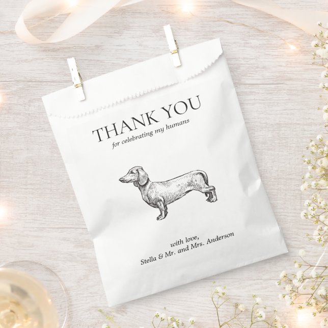 Dachshund Sausage Dog Treat Pet Drawing Favour Bag (Clipped)