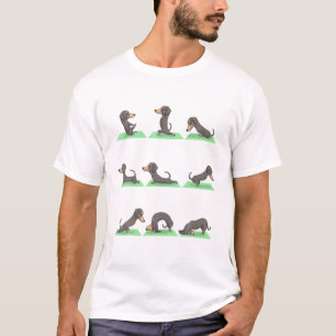 Dachshund Sausage Dog Yoga Pose Zen Workout Yogi F T-Shirt
