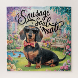 Dachshund Sausage Soulmate Jigsaw Puzzle