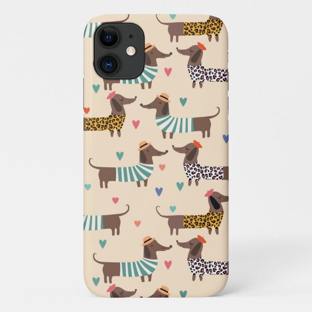 Dachshund Sausage Wiener Dog Pattern Case-Mate iPhone Case (Back)