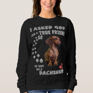 Dachshund Saying Mum, Wiener Dad, Weenie Lover, Sa Sweatshirt