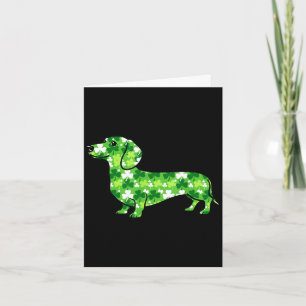 Dachshund shamrock st patricks day funny dog card