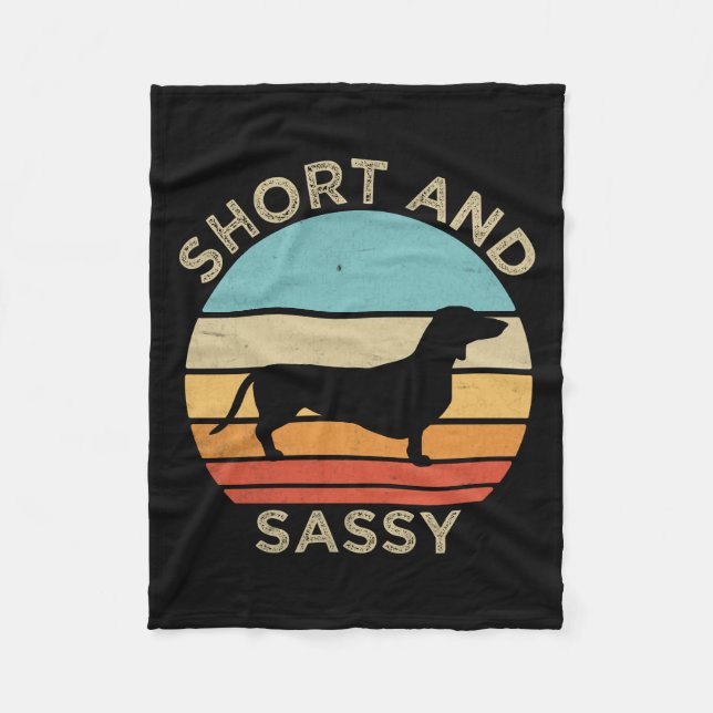 Dachshund Short And Sassy Fleece Blanket (Front)