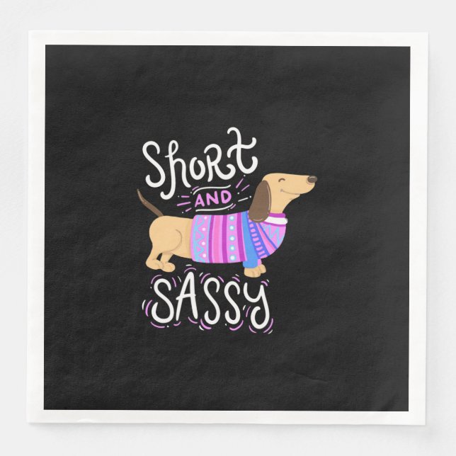 Dachshund Short And Sassy Napkin (Front)