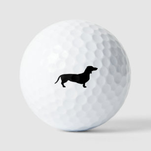 Dachshund Short Hair - Silhouette 1 Golf Balls