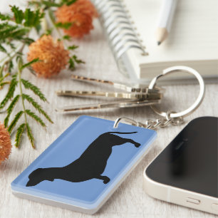 Dachshund Short Hair - Silhouette 1 Key Ring