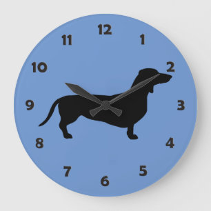 Dachshund Short Hair - Silhouette 1 Large Clock