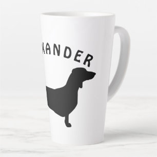 Dachshund Short Hair - Silhouette 1 Latte Mug