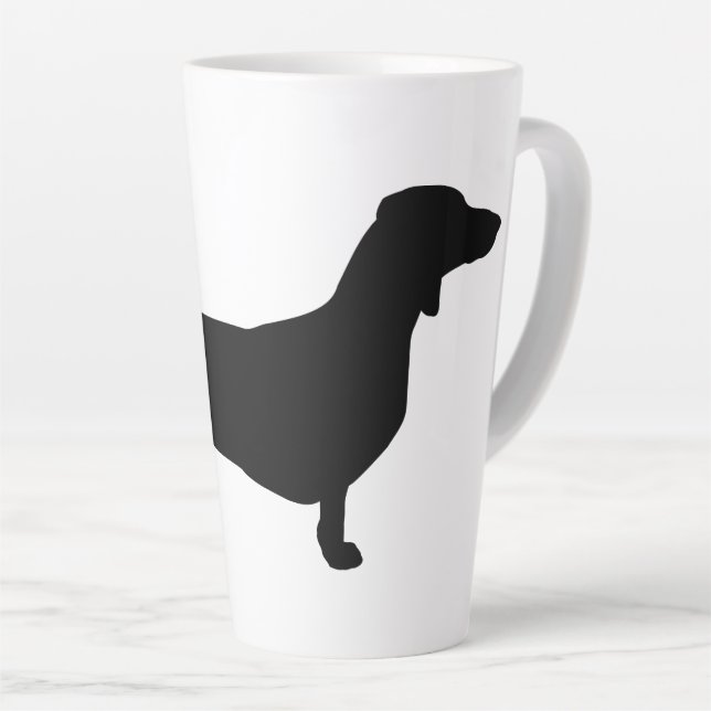 Dachshund Short Hair - Silhouette 1 Latte Mug (Right Angle)