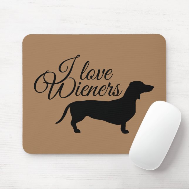 Dachshund Short Hair - Silhouette 1 Mouse Pad (With Mouse)