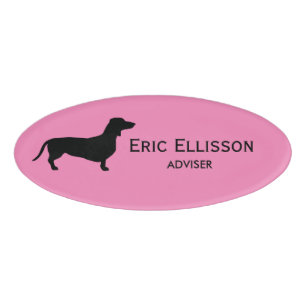 Dachshund Short Hair - Silhouette 1 Name Tag