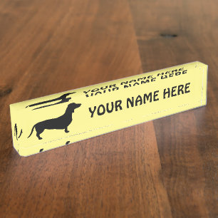 Dachshund Short Hair - Silhouette 1 Nameplate