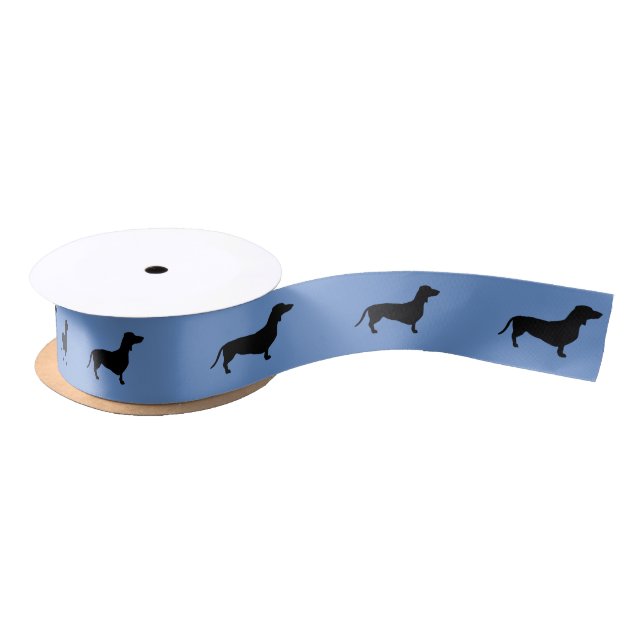 Dachshund Short Hair - Silhouette 1 Satin Ribbon (Spool)