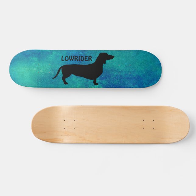 Dachshund Short Hair - Silhouette 1 Skateboard (Horz)