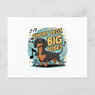 Dachshund Short Legs Big Vibes Invitation Postcard