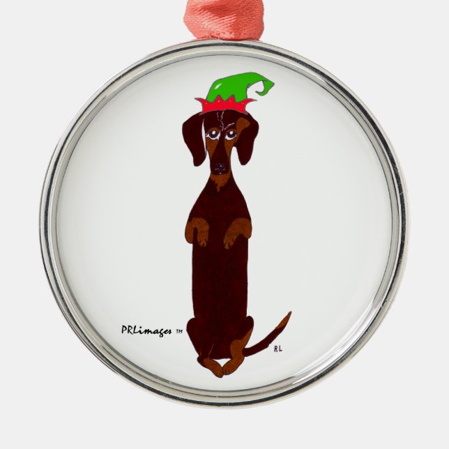 Dachshund Sidney Christmas Ornament (Front)