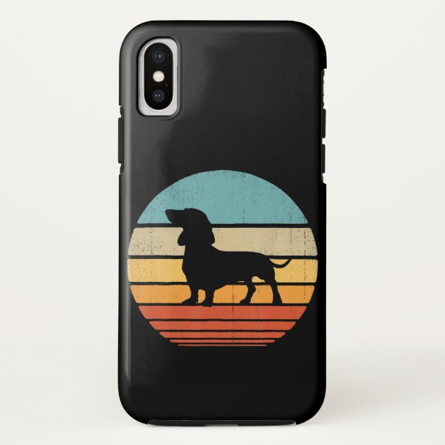 Dachshund Silhouette 60s 70s Gifts Dog Lover Case-Mate iPhone Case (Back)