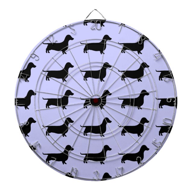 Dachshund Silhouette any colour Dart Board (Front)