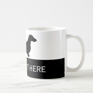 Dachshund silhouette black + your ideas coffee mug