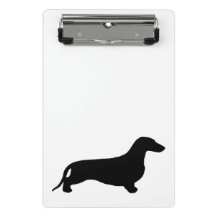 Dachshund silhouette black + your ideas mini clipboard