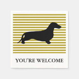 Dachshund silhouette black + your ideas napkin