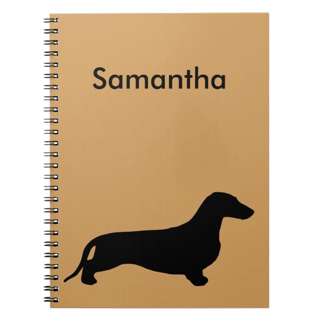 Dachshund silhouette black + your ideas notebook (Front)