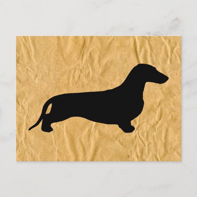 Dachshund silhouette black + your ideas postcard (Front)