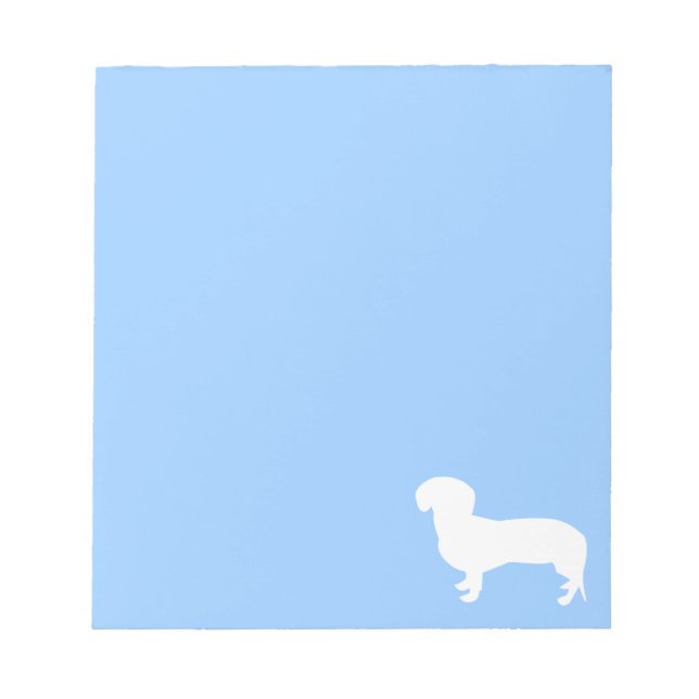 Dachshund Silhouette Blue Notepad (Front)