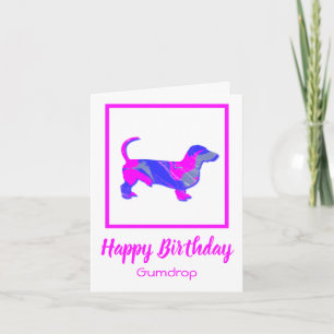 Dachshund Silhouette Dog Funny Birthday Card