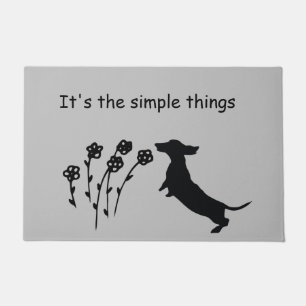 Dachshund Silhouette Door Mat