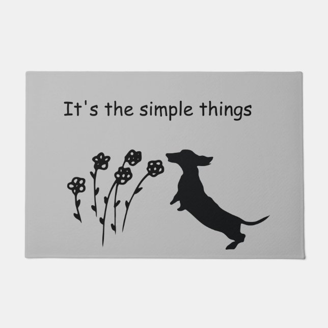 Dachshund Silhouette Door Mat (Front)