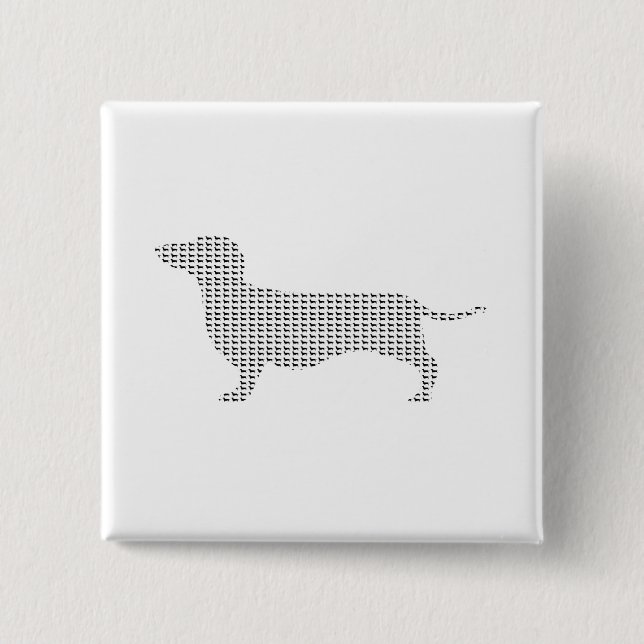 Dachshund Silhouette From Many 15 Cm Square Badge (Front)