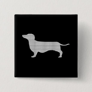 Dachshund Silhouette From Many 15 Cm Square Badge