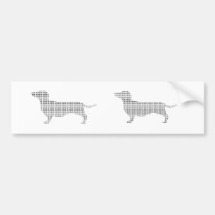 Dachshund Silhouette From Many Bumper Sticker