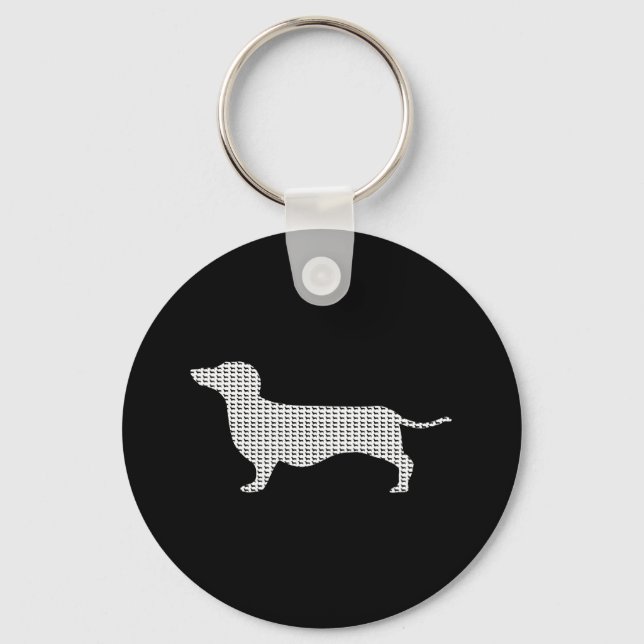 Dachshund Silhouette From Many Key Ring (Front)