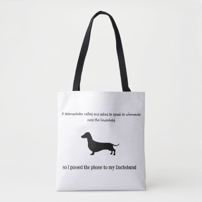Dachshund Silhouette Funny  Tote Bag (Front)