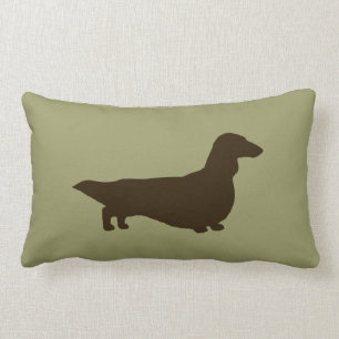Dachshund Silhouette (Long Haired Dachsie) Lumbar Cushion