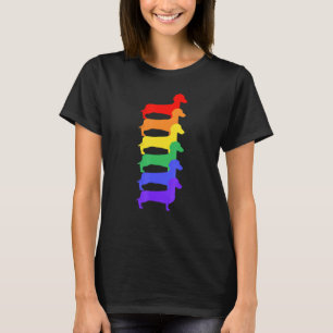Dachshund Silhouette Modern Outline Tolerance Dive T-Shirt