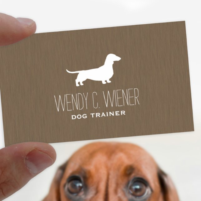 Dachshund Silhouette | Pet Wiener Dog | Weenie Dog Business Card (Creator Uploaded)