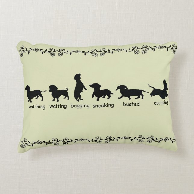 Dachshund Silhouette Pillow (Front)