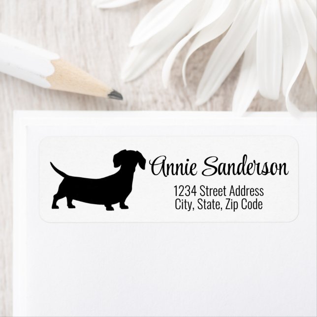Dachshund Silhouette  Return Address Label (Insitu)