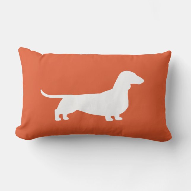 Dachshund Silhouette - Short Haired Wiener Dog Lumbar Cushion (Front)