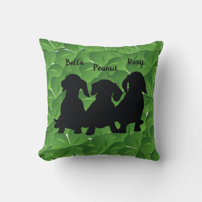 Dachshund Silhouette Throw Pillow (Front)