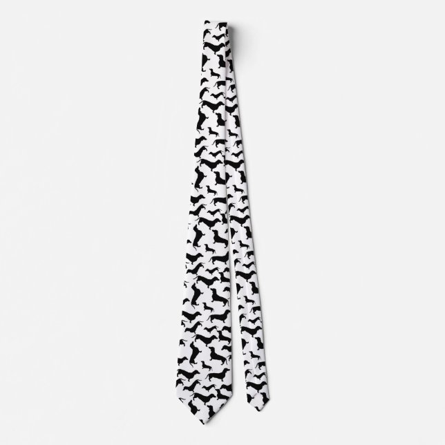Dachshund Silhouette Tie (Front)