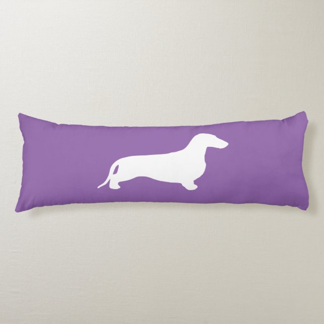 Dachshund silhouette white + your ideas body cushion (Front)