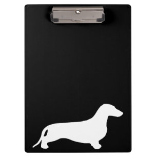 Dachshund silhouette white + your ideas clipboard
