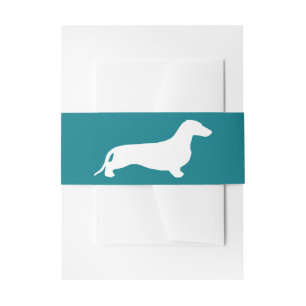 Dachshund silhouette white + your ideas invitation belly band