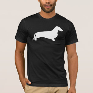 Dachshund silhouette white + your ideas T-Shirt