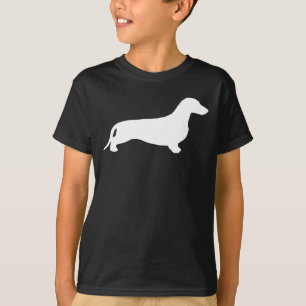 Dachshund silhouette white + your ideas T-Shirt
